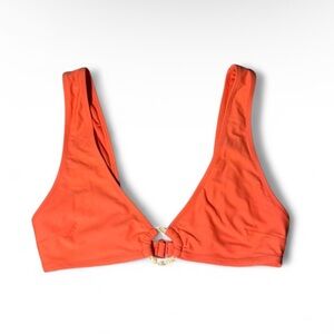 Aerie orange scoop bikini top with ring Size M 🪷